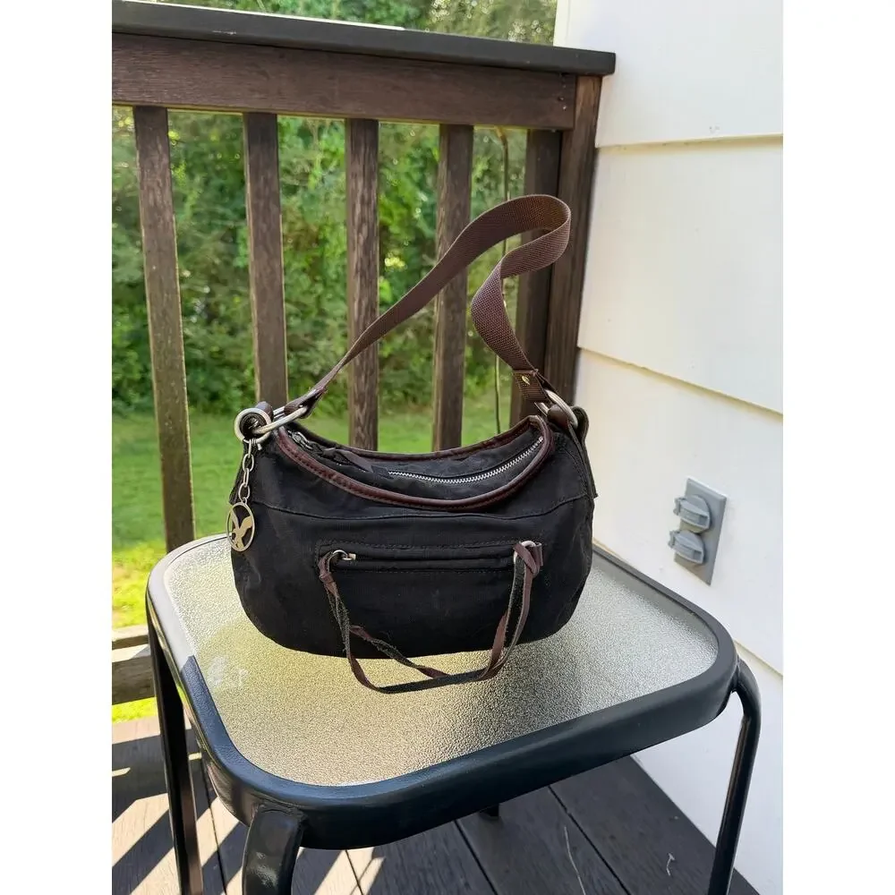 American Eagle Y2K Black Brown Hobo Shoulder Bag